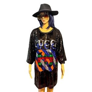 BLACK MULTI COLOR SEQUIN PARTY DRESS